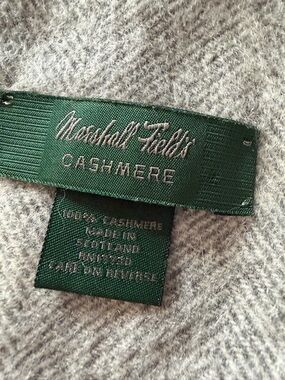 Vintage Marshall Fields Gray Cashmere Scarf